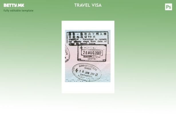 Модерен стил шаблон за марки за виза во Хонг Конг